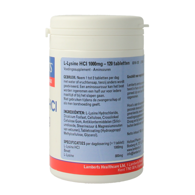 L-Lisina 1000 mg 120 comprimidos