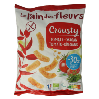 Pain Des Fleurs Chips inflados de tomate y albahaca sin gluten bio vegano 75 gramos