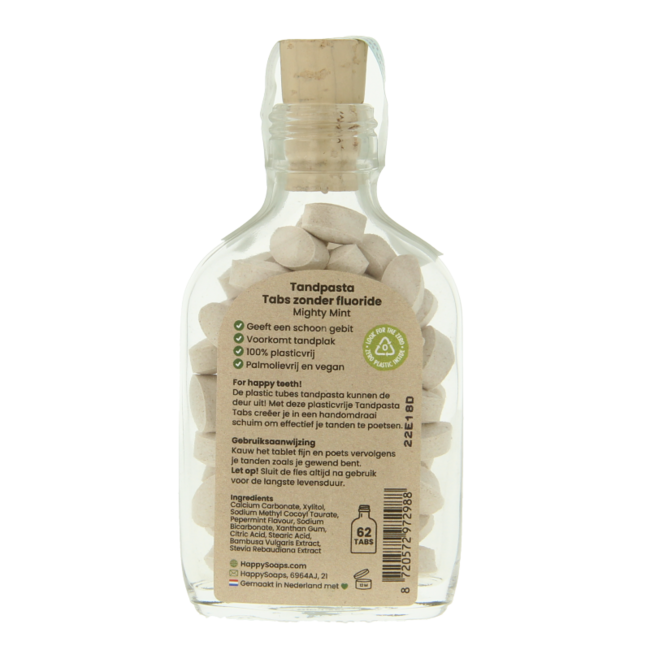 Happysoaps Fluoride-Free Toothpaste Tabs 62 Pieces
