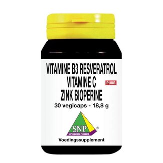 SNP Vitamine B3 resvératrol vitamine C tamponnée zinc 30 Gélules végétariennes