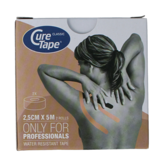 Cure Tape Kinesiotape 2,5 cm x 5 m beige 2 Stück