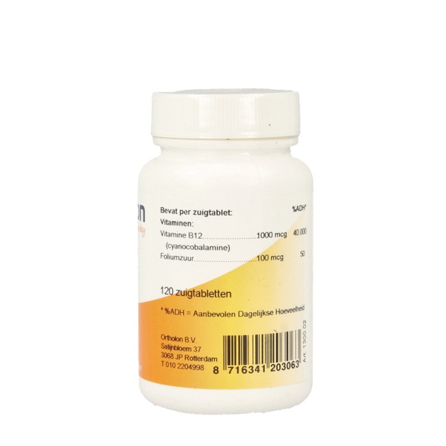 Ortholon Vitamina B12 1000mcg 120 Comprimidos para chupar