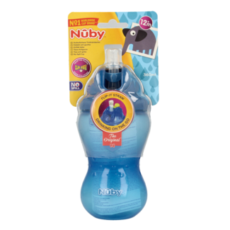 Nuby Gobelet Flip it 360 ml 12+ mois bleu 1 pièce