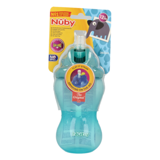 Nuby Flip it 360ml 12 maand+ aqua 1 Stuks