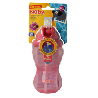Nuby Kubek Flip it 360 ml 12+ miesięcy różowy 1 sztuka