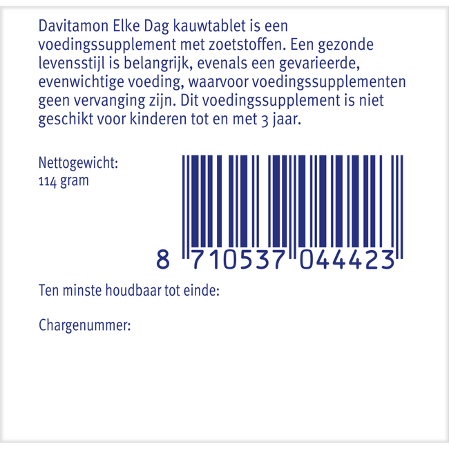 Elke dag 60 Kautabletten