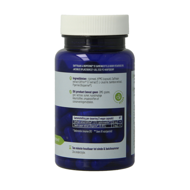 Vitakruid Azafrán 28 mg (Affron) & Bioperine 60 Cápsulas vegetarianas