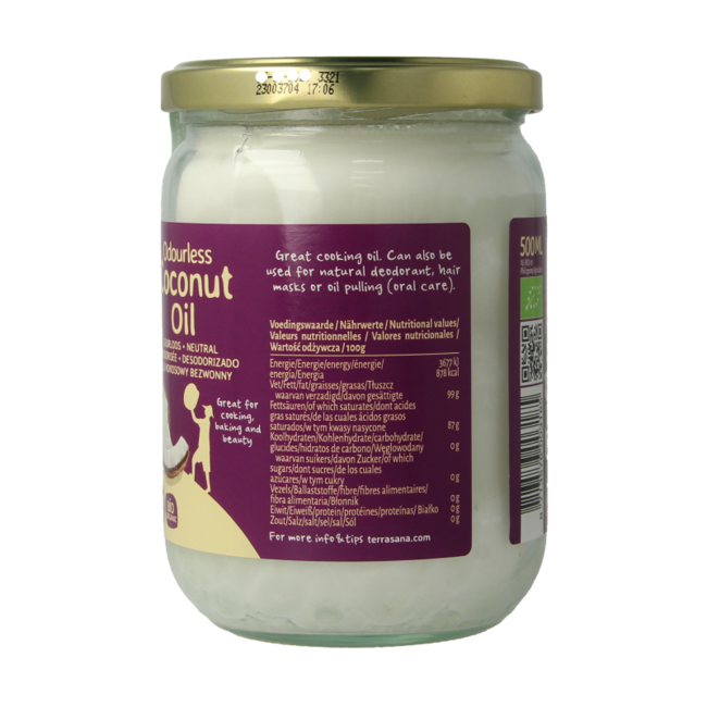 Organic odourless coconut oil 500 Milligram