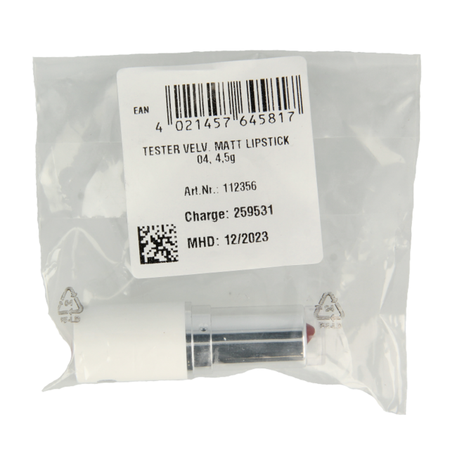 Lavera Pomadka velvet matt vivid red 04 tester 1 Tester