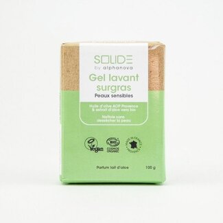 Alphanova Solide Alphanova Solide Reinigungsstück Bio-Gel empfindliche Haut Sheabutter 100 Gramm