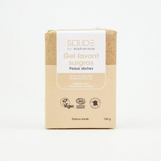 Alphanova Solide Alphanova Solide Reinigungsriegel Bio-Gel trockene Haut Sheabutter 100 Gramm