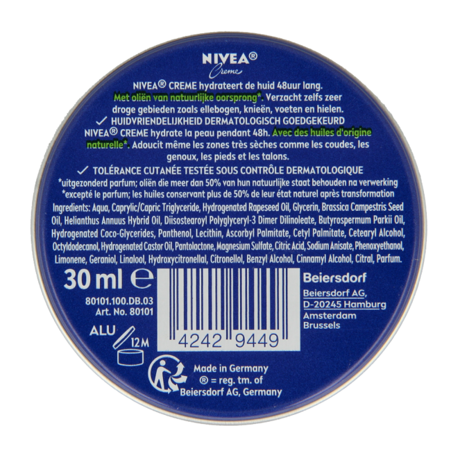 Nivea Crème mini 30 Millilitres