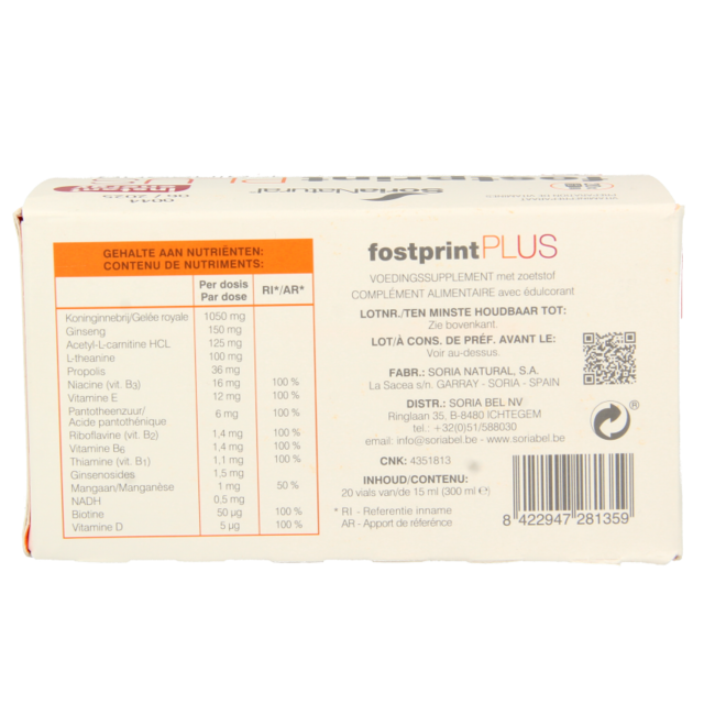 Fost print plus energy 15ml 20,00 ampoules
