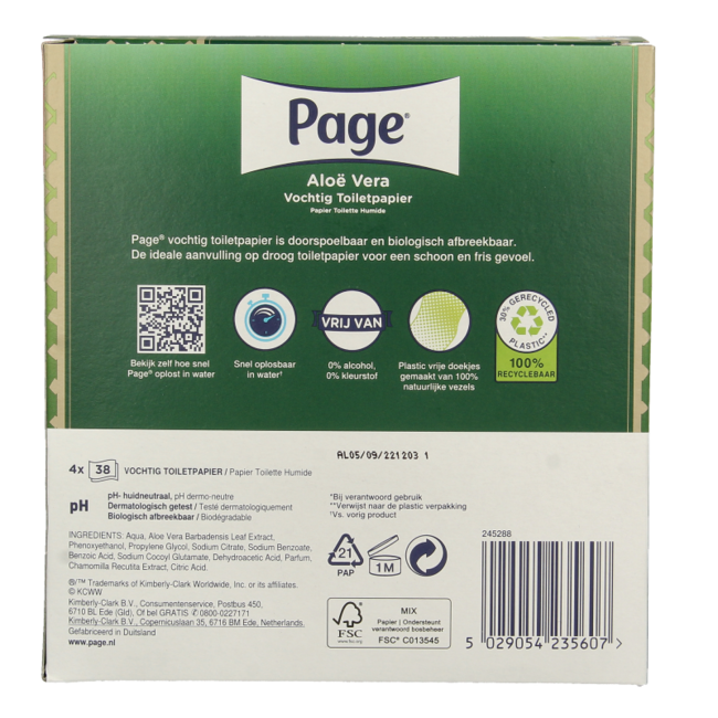 Moist toilet paper aloe vera 152 pieces