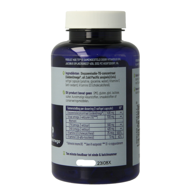 Fish Oil 1400 TG Triglycerides with D3 60 Softgels