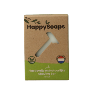 Happysoaps Happysoaps Mydło do golenia w kostce kokos 80 gramów