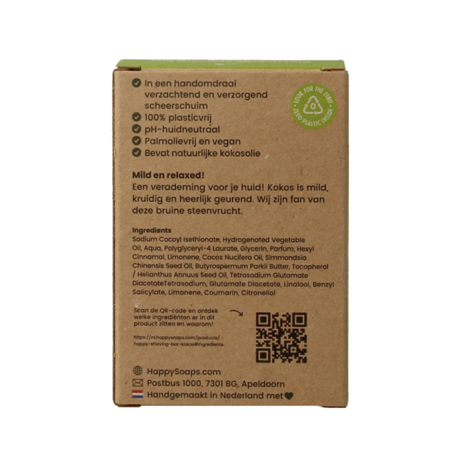 Happysoaps Rasierseifenstück Kokos 80 Gramm