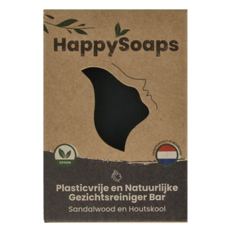 Happysoaps Facial cleanser bar charcoal and sandalwood 70 Gram