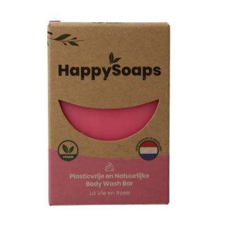 Happysoaps Kostka myjąca do ciała La Vie En Rose 100 g