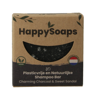 Happysoaps Champú sólido Charming Charcoal & Sweet Sandal 70 gramos
