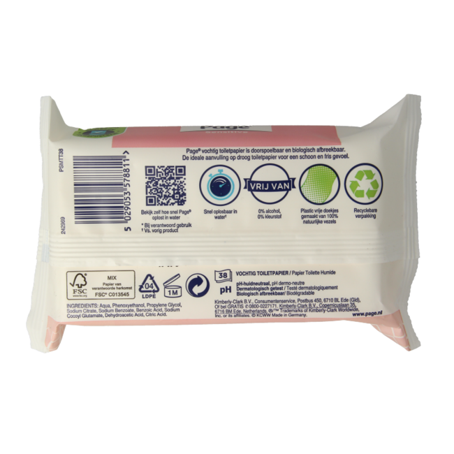 Page Feuchtes Toilettenpapier Sensitive Nachfüllpackung 38 Stück