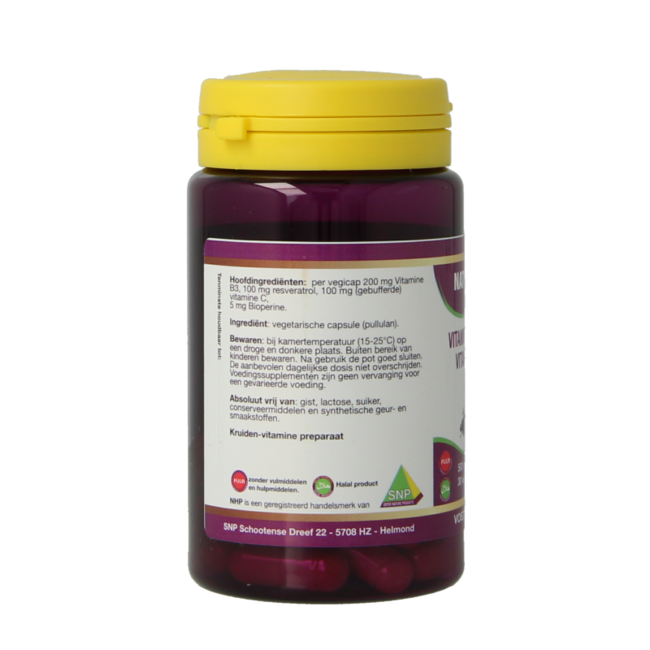 Vit B3 Resveratrol vitamina C bioperina 30,00 cápsulas vegetarianas