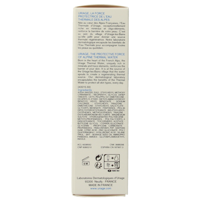 Uriage Bariederm cica creme SPF50 40 Milliliter