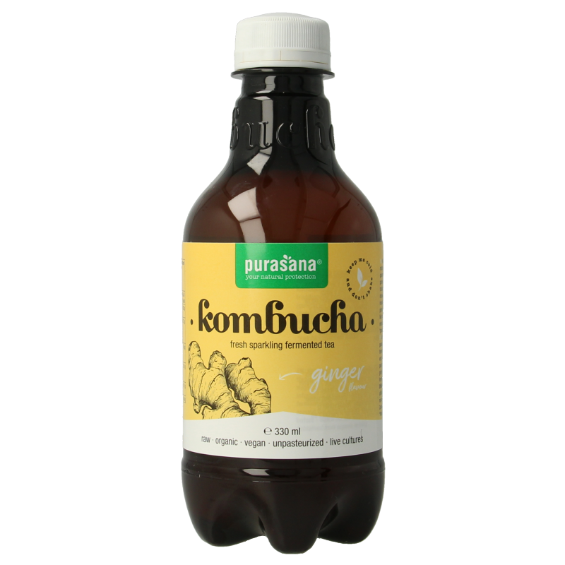 Purasana Kombucha Zenzero Biologico 330ml | Bevanda Vegana