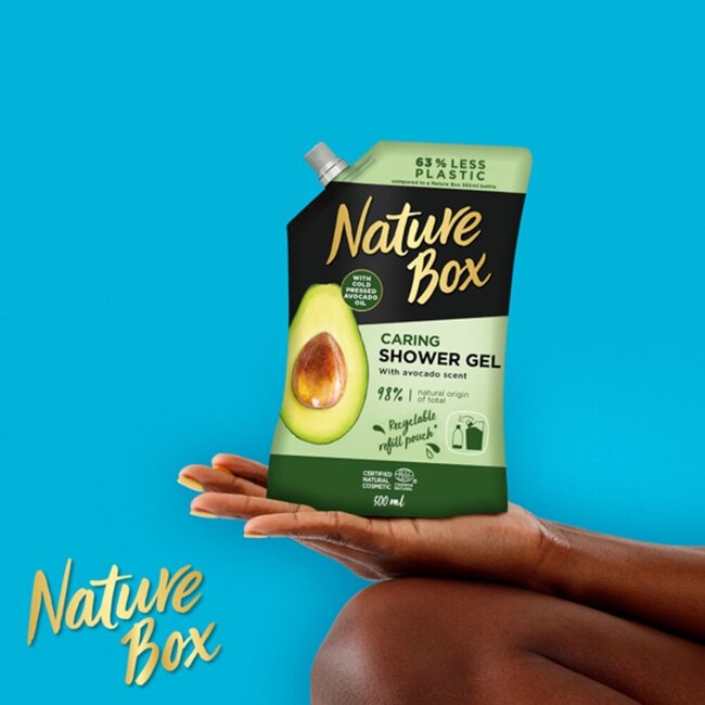 Nature Box Gel de ducha recambio de aguacate 500 mililitros