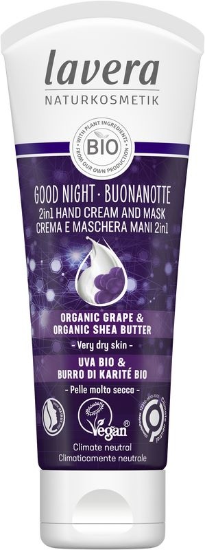 Lavera Crema de manos y mascarilla 2 en 1 Good Night bio 75 mililitros