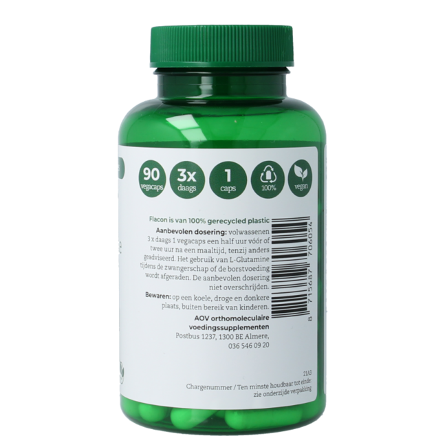 AOV 605 L-Glutamine 500mg 90 Vegetarian Capsules