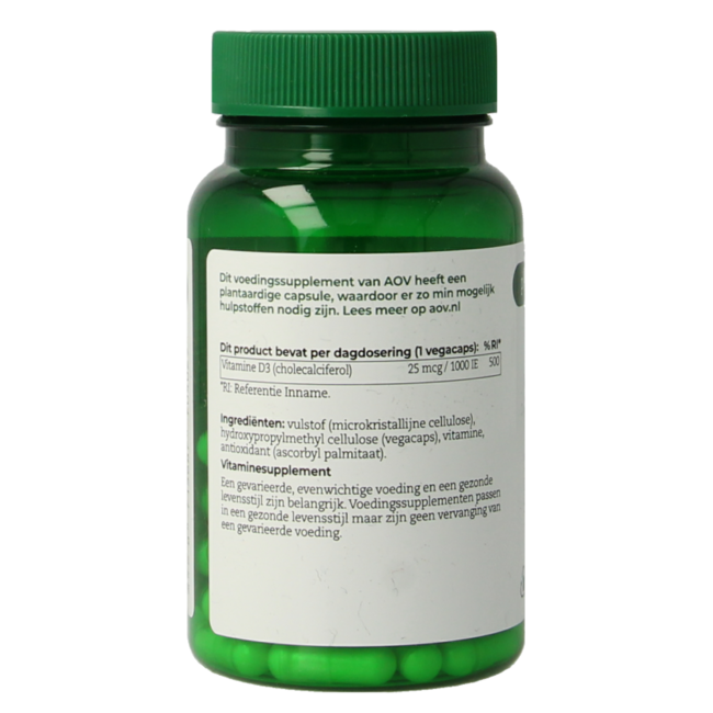 AOV 402 Vitamina D3 25mcg 60 Cápsulas vegetarianas