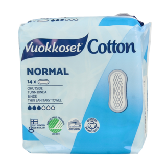 Vuokkoset Vuokkoset Serviettes hygiéniques normales en coton biologique 14 pièces