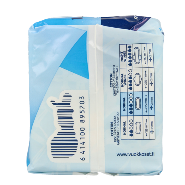 Vuokkoset Normal Organic Cotton Sanitary Pads 14 Pieces