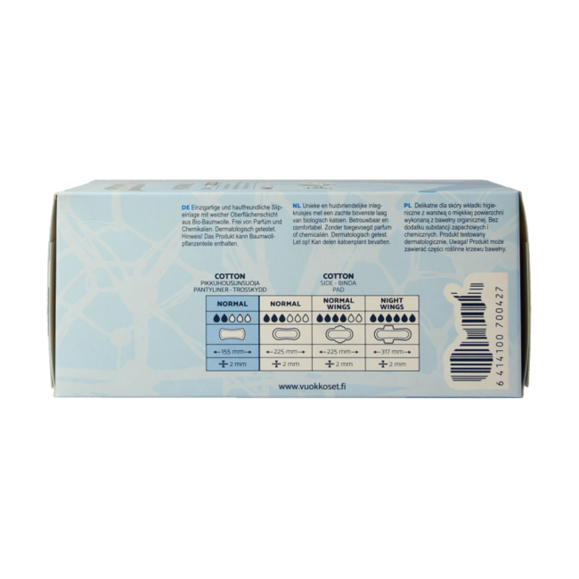 Protège-slips Vuokkoset normal coton bio 26 pièces