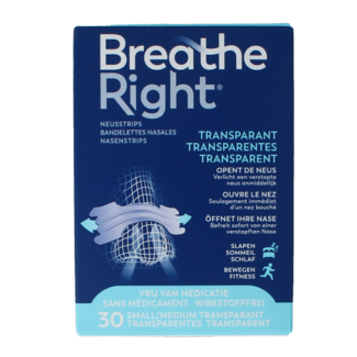 Breathe Right Cerotti Nasali Trasparenti 30 Pezzi