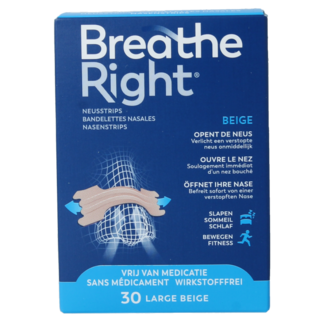 Breathe Right Strisce Nasali Breathe Right Large, 30 Pezzi