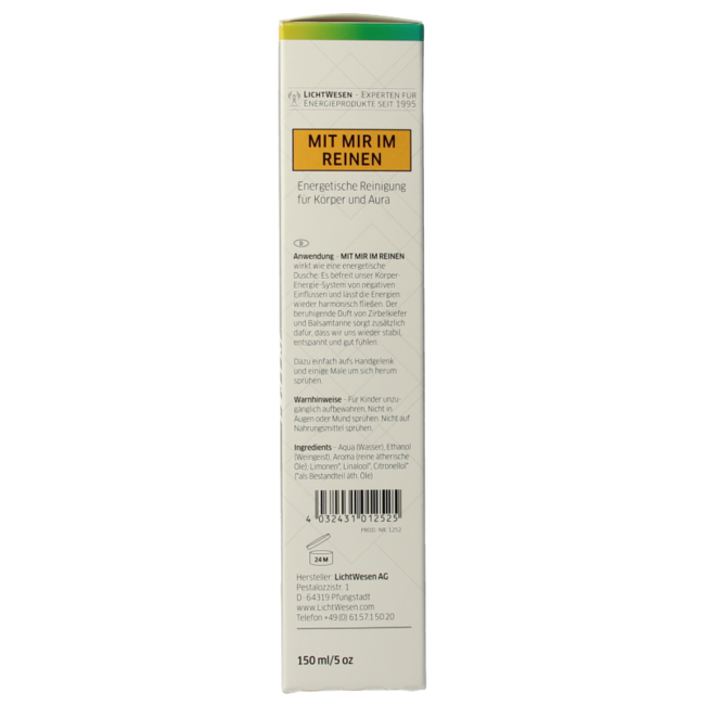 Energetic cleansing spray with me in the clear 150 Milligrams