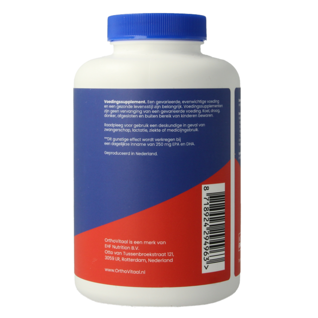 OrthoVitaal Aceite de Pescado 500mg EPA 18% DHA 12% 240 Cápsulas Blandas
