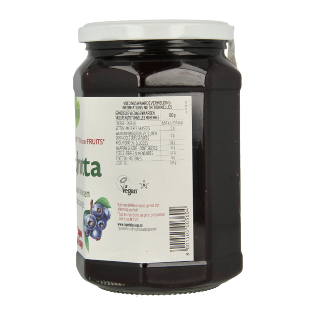 Confiture de myrtilles sauvages bio 630 g
