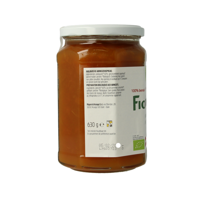Fiordifrutta Confettura di Albicocche Bio 630 Grammi