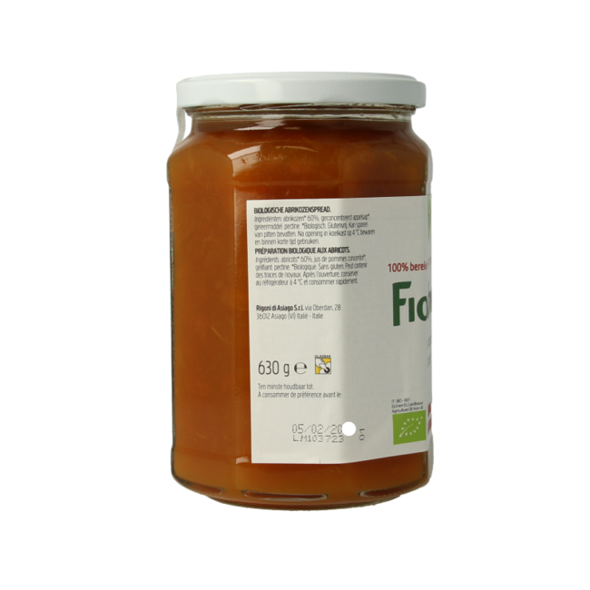 Fiordifrutta Organic Apricot Jam 630 Gram