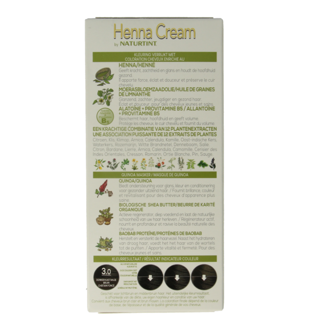 Naturtint Henna Cream 3.0 Castaño Oscuro 110 mililitros