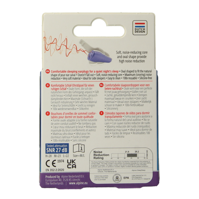 Alpine SleepDeep bouchons d'oreilles 1 paire