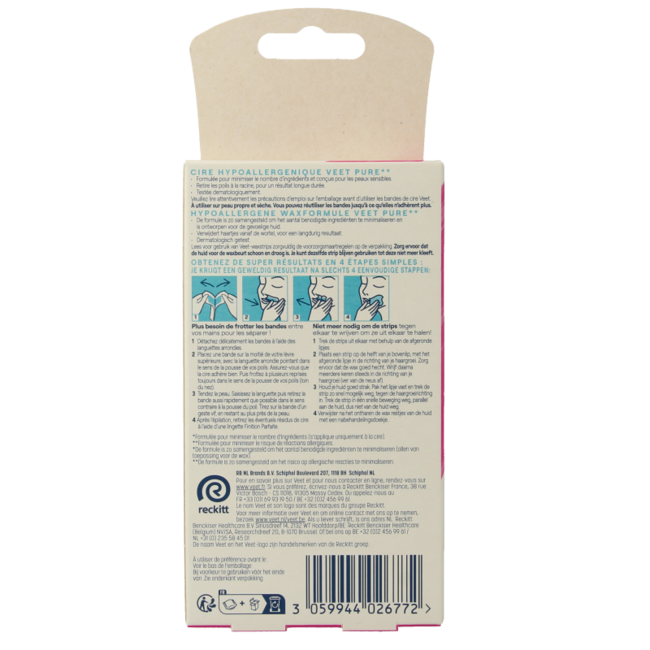 Veet Minima Bandes de Cire Visage 20 Pièces