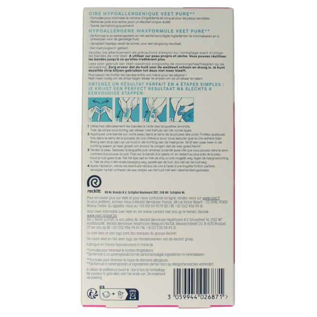 Strisce Depilatorie Veet Minima per Gambe 40 Pezzi