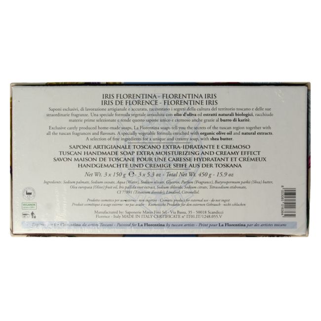 Jabón de iris La Florentina, pack de 3 unidades