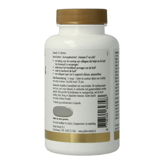 Golden Naturals Colágeno y ácido hialurónico 60 comprimidos