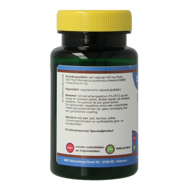 SNP Red Yeast Rice Monacolin K-Free 30 Vegetarian Capsules