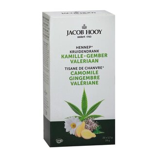 Jacob Hooy Hemp Chamomile Ginger Valerian Tea 20 Bags